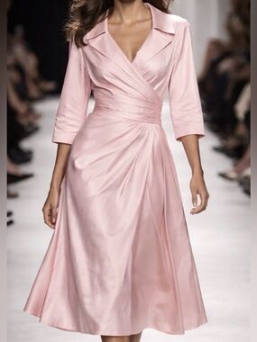 Stunning Vintage 2 Be Socia  Pink Classic Midi Dress